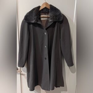 NH Rosenthal Vintage Pea Coat with Removable Mink Fur Collar